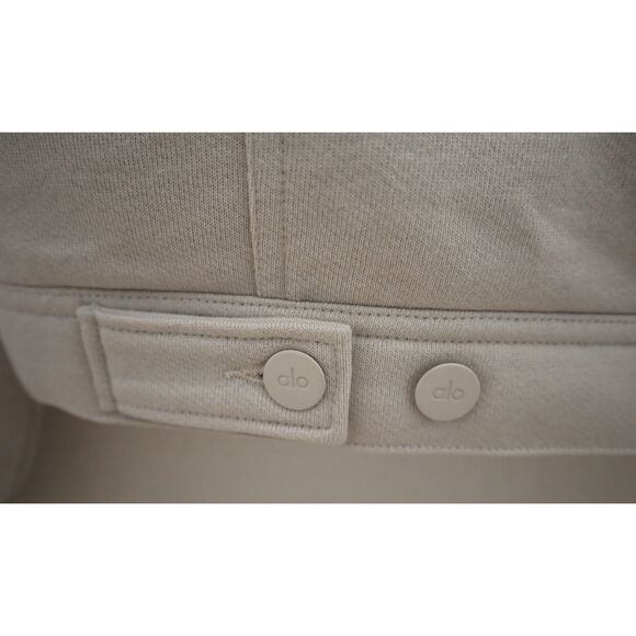 Alo W4380R Men's Sz M Bone/Beige French Terry Ease Trucker Jacket - Picture 7 of 11